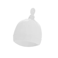 Soft white knitted baby knot hat with top-knot design for newborn protection and comfort - White Hat