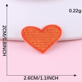 Orange heart embroidered patch for DIY clothing accessories with 2.6x2cm dimensions - Hot Melt Adhesive / Orange Red