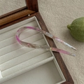 U-shaped acetate hair pin in translucent pink-purple marble finish on velvet box - Dreamy Pastel Pink