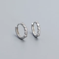 Aros de plata S925 con cristales transparentes redondos y de talla marquesa alternados - Plata 925 / Oro Blanco