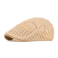 Men's summer khaki mesh ivy cap with breathable honeycomb texture for sun protection - Adjustable / Khaki
