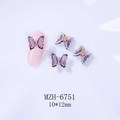 Dettaglio di ciondoli per unghie a farfalla in cristallo viola 3D con base in metallo 10x12mm - 6751 Base Argento + Violetto + Rotante