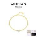 Gouden S925 zilveren hart armband met VVS1 moissaniet en inclusief GRA certificaat - 925 zilver / K-Goud