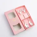 Christmas elk stainless steel spoons set with silver finish in a pink gift box - 304 Stainless Steel Elk Spoon 2PCS Set (Pink Box) / Silver