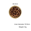 Dettaglio dell'anello leopardato largo 30,4 mm con bordo dorato intrecciato e dimensioni - Stile Leopardato Tondo Intrecciato (JR1097-GL)