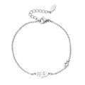Bracciale minimalista in acciaio inossidabile con ciondolo mano di Fatima e strass - Stile Mano di Fatima (XN409-2)