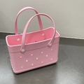 Rosafarbene EVA Strandtasche wasserdicht mit Lochmuster und stabilen Tragegriffen - Rosa