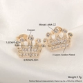 Exquisite 18k gold plated crown stud earrings with sparkling AAA cubic zirconia crystals - Large Crown