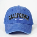 Gorra de béisbol vintage azul real de algodón con bordado de California EST. 1846 - Talla única / Azul Real