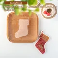 Christmas stocking shaped fondant mold with cookie cutter for DIY holiday baking - Socks Stamp