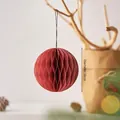 Red honeycomb paper Christmas ball with gold edges and 10cm diameter ornament - Diameter 10cm / Rose Red Origami Christmas Ball