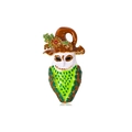 Exquisite owl brooch with brown enamel and colorful rhinestones on white background - Fashion Owl Style (RW0115)
