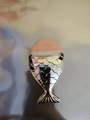 Mermaid tail makeup brush with silver scale handle and pink gradient soft bristles - Small / Silver