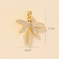 Detailed view of dragonfly pendant with white enamel wings and 2.7x2.6cm dimensions - Style F