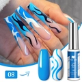 UV LED nail paint gel in shade 08 blue for 3D drawing and creative nail art effects - Blue(08)