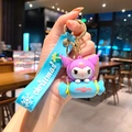 Kuromi 3D figure keychain with purple charm and blue Christmas wrist strap - B477-3 Candy Kuromi / Large
