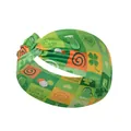 Green and orange checkered St. Patrick's Day knotted headband with clover patterns - FC11-3 Holiday Blessing Green Orange