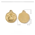Detailed dimensions and weight of golden stainless steel cupid angel pendant charm - Gold Angel (VG369)