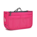 Rose red tote bag organizer with durable mesh pockets and functional double zippers - Large / Rose Red