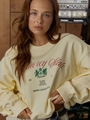Oversized κρεμ φούτερ με τύπωμα Monterey State σε vintage περιβάλλον στούντιο - S / Βερυκοκκί (Λεπτό)