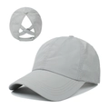 Berretto da baseball grigio chiaro con rete traspirante e elastico per coda di cavallo - Regolabile / Grigio chiaro