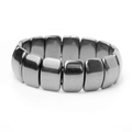 Hämatit Magnetarmband mit polierten rechteckigen dunkelgrauen Energiestein-Perlen - Ellipse