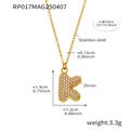 Golden stainless steel necklace featuring a letter K pendant micro-paved with zircon stones - Rp017-k Letter Gold Necklace 40+5cm