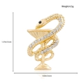 Detailed view of the Bowl of Hygieia snake brooch with size dimensions and weight 4.5g - Gold Bowl of Hygieia