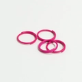 Pack of four pink metal double split rings for DIY jewelry and keychain making - Rose Red