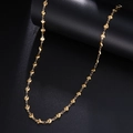 Elegant 18k gold plated stainless steel heart chain necklace in polished golden finish - Heart Chain Necklace / Gold