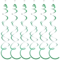 Set of 6 green PVC spiral hanging decorations for party and ceiling venue decor - Double Spiral / Green