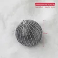 Deep grey 10cm Christmas glitter ball with vertical stripe texture and plush snowflake base - Grey Watermelon Ball 10CM