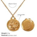 18K gold plated stainless steel necklace with Scorpio zodiac pendant charm for women - Gold-Scorpio