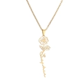 Detail der goldenen Geburtsblumenkette mit personalisiertem Sophia-Namensanhänger - Blumenstil CS00283 (Gold) (CS00283金色)