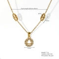 Detalle del collar de acero inoxidable chapado en oro 18K con colgante de sonrisa - Cara Sonriente Redonda de Strass Hueca (623-01)