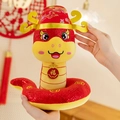 Peluche festivo di serpente dello zodiaco cinese rosso e giallo per regali di Capodanno - Serpente con Cappello Ufficiale / 10-12cm