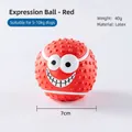 Red 7cm latex emoji squeaky ball with non-slip texture for 5-10kg medium sized dogs - Toy / Emoji Ball-Red 7cm