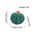 Green hand-knitted pumpkin decor, 6cm tall, weighing 15g for festive party table settings - Dark Green
