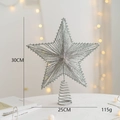 Cime de sapin de Noël en étoile argentée scintillante avec socle spirale de 30cm - 25cm Argent