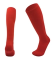 Thickened red over-the-knee soccer socks with ribbed cuffs for professional training - One Size / Red