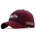 Vintage burgundy washed cotton baseball cap with New York 3D embroidery and adjustable strap - Burgundy