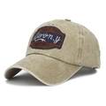 Casquette de baseball en coton kaki délavé vintage avec écusson brodé Aero rétro - Réglable / Kaki