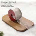 Ruban de Noël transparent doré champagne avec flocons argentés pour cadeaux festifs - 6.3cm*10 Yards / Champagne Or Style B (Motif de Flocon de Neige Or Champagne)