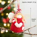 Angelo di Natale con vestito rosso in maglia e ali in feltro bianco per decorazione - Angelo con Maglione Rosso