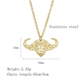 Minimalist geometric bull head pendant necklace in golden stainless steel for women - Bull Head Style (LN1828 Gold)