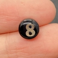 Ronde zoetwaterschelpkraal in zwart met wit cijfer 8 voor DIY sieraden maken - Cijfer 8 / Zwart