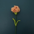 Handmade crochet orange carnation flower with green leaves for Mother's Day gift decoration - Lace Style Carnation / Orange