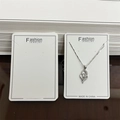 Silver necklace with zircon heart pendant on white Fashion Jewelry display card - 6.5*9.5 Card Without Hanging Hole (approx. 100pcs)