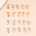 Detailed set of 20 butterfly pendant ear cuffs in mixed gold and silver finishes - 20Pcs Q929 Butterfly Pendant Braid Rings 2 Colors