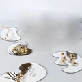 Irregular silver mirror jewelry tray for displaying necklaces and elegant earrings - Irregular 4-Piece Set